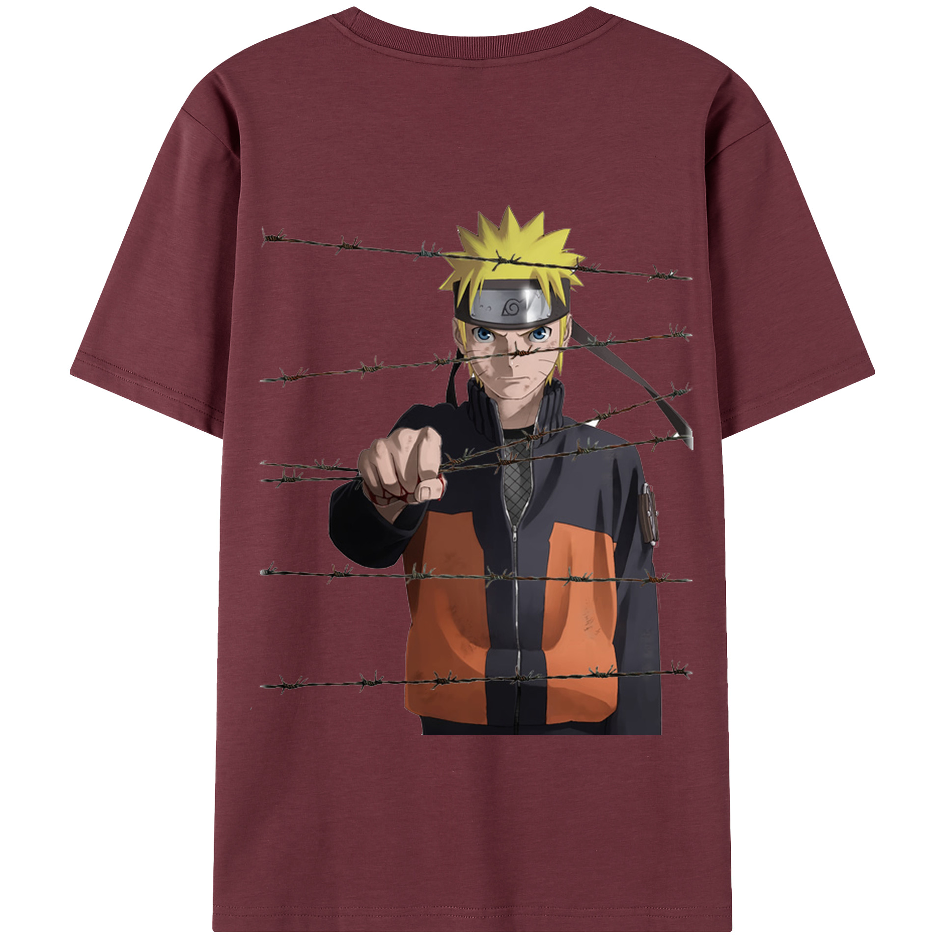 （画像用） NARUTO -ナルト- うずまき ナルト Uzumaki Naruto 綿100％半袖Tシャツ（背面プリント）